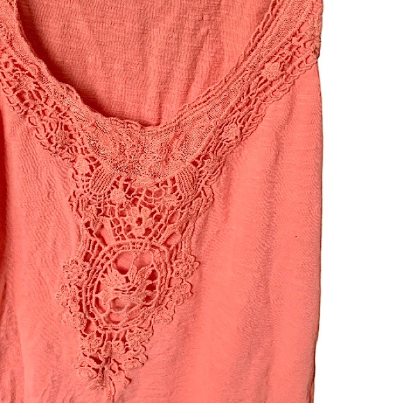 Coral Tank Top with Lovely Bodice Detailing sz xs - Picture 9 of 9